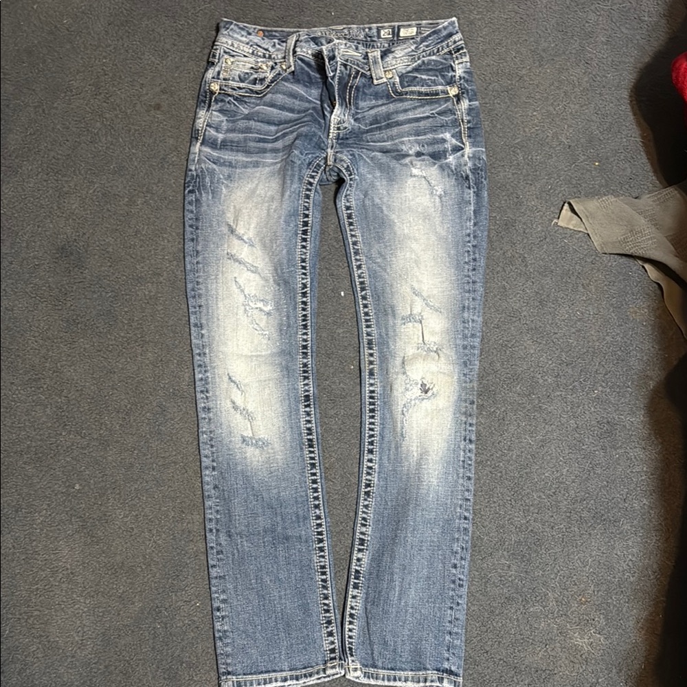 Stylish Distressed Blue Jeans